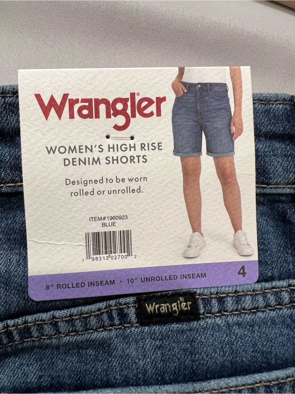 Wrangler Women's Mid-Rise Rolled Hem Jean Bermuda Shorts - Blue Size 4 - Picture 11 of 11